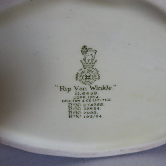 VINTAGE 1954 ROYAL DOULTON ENGLAND TOBY JUG RIP VAN WINKLE PORCELAIN PITCHER - Picture 14 of 14